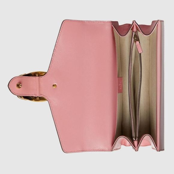 Gucci Horsebit Shoulder Bag Dark Red Pink Antique Gold Tiger Head Leather - Picture 5 of 6